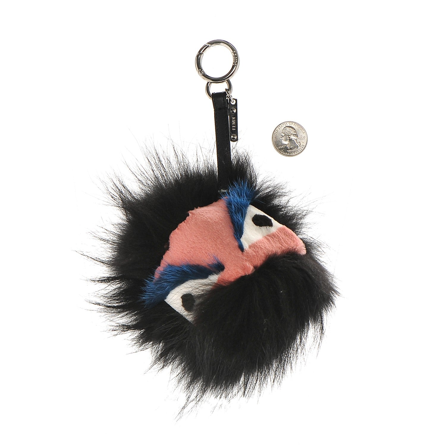 Fendi Rabbit Mink Fox Fur Dragoo Monster Bag Bug Charm Black 2 of 4