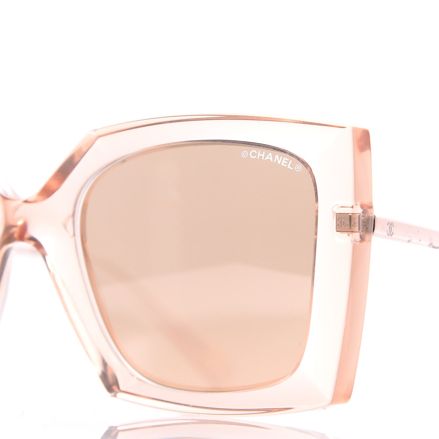 18K Pink Gold Mirror Square Sunglasses 6051 Pink