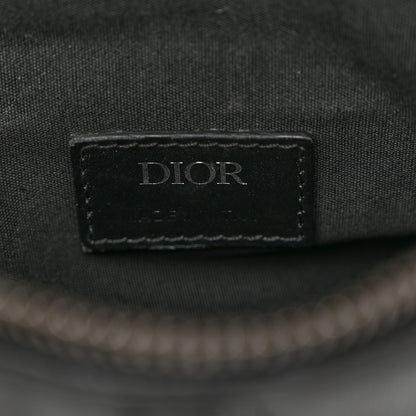 Christian Dior Smooth Calfskin Canvas CD Diamond Mens Saddle Bag Black 6 of 11