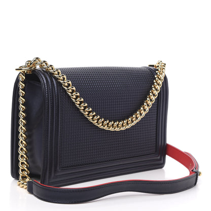 Chanel Lambskin Embossed New Medium Boy Cube Flap Navy 3 of 11