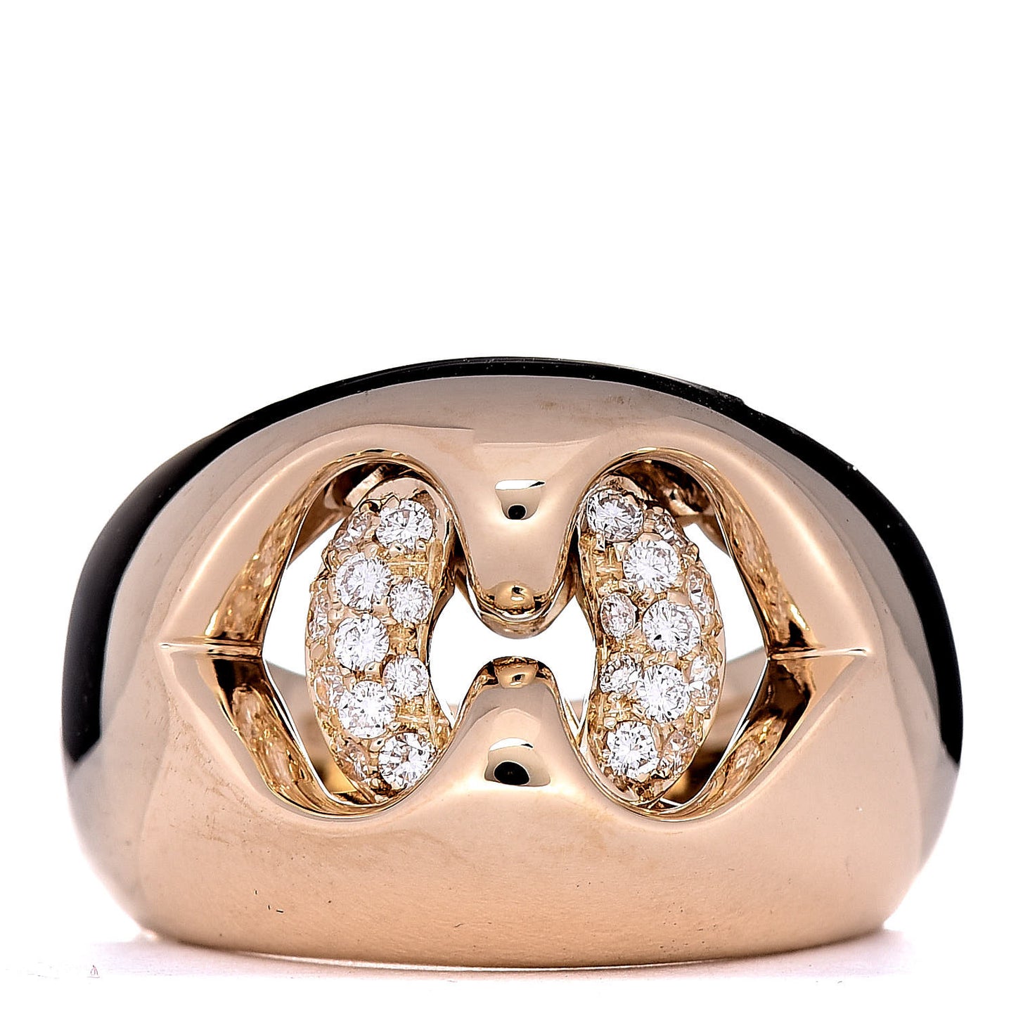 18K Yellow Gold Diamond Abbraccio Dome Ring 49 5