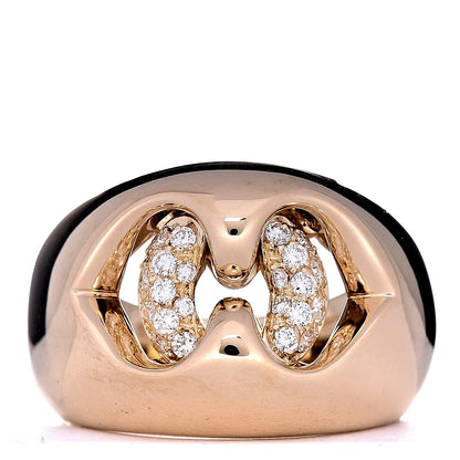 Bulgari 18K Yellow Gold Diamond Abbraccio Dome Ring 49 5 1 of 6