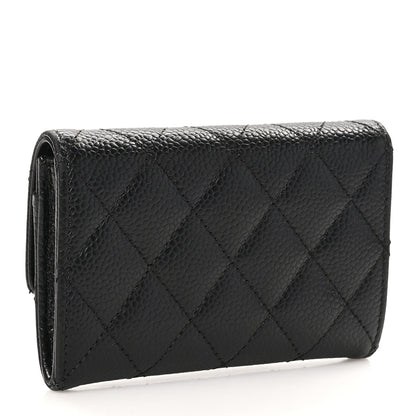 Chanel Caviar Quilted Flap Card Holder Wallet Black 3 of 10
