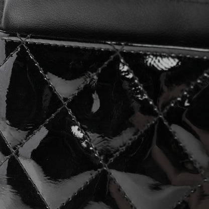 Chanel Distressed Patent Calfskin Quilted Reissue Wallet On Chain WOC Black 13 of 14