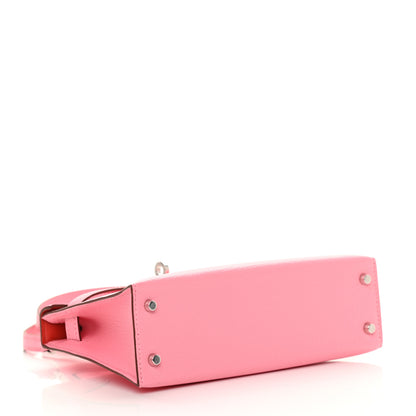 Hermes Chevre Mysore Verso Mini Kelly Sellier 20 Rose Confetti Sanguine 5 of 12