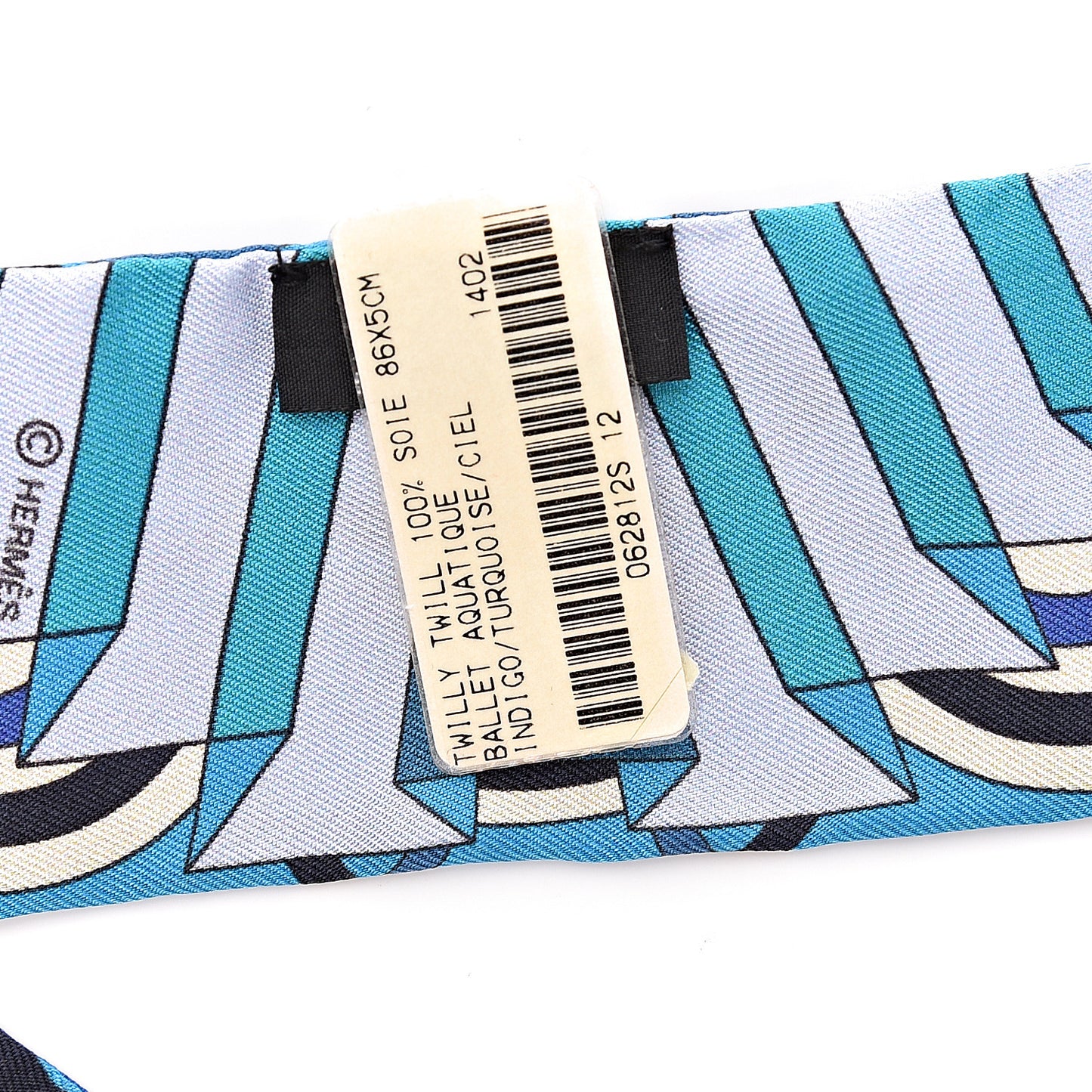 Silk Ballet Aquatique Twilly Indigo Turquoise Ciel