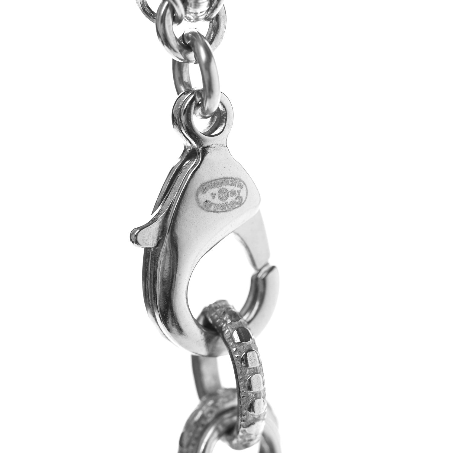 Chanel Crystal Pearl Bead CC Long Necklace Silver Grey 6 of 7