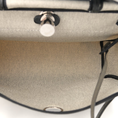 Hermes Vache Hunter Toile H Pegase Pop Herbag Zip Retourne 31 PM Bleu Indigo Ecru Black 6 of 12