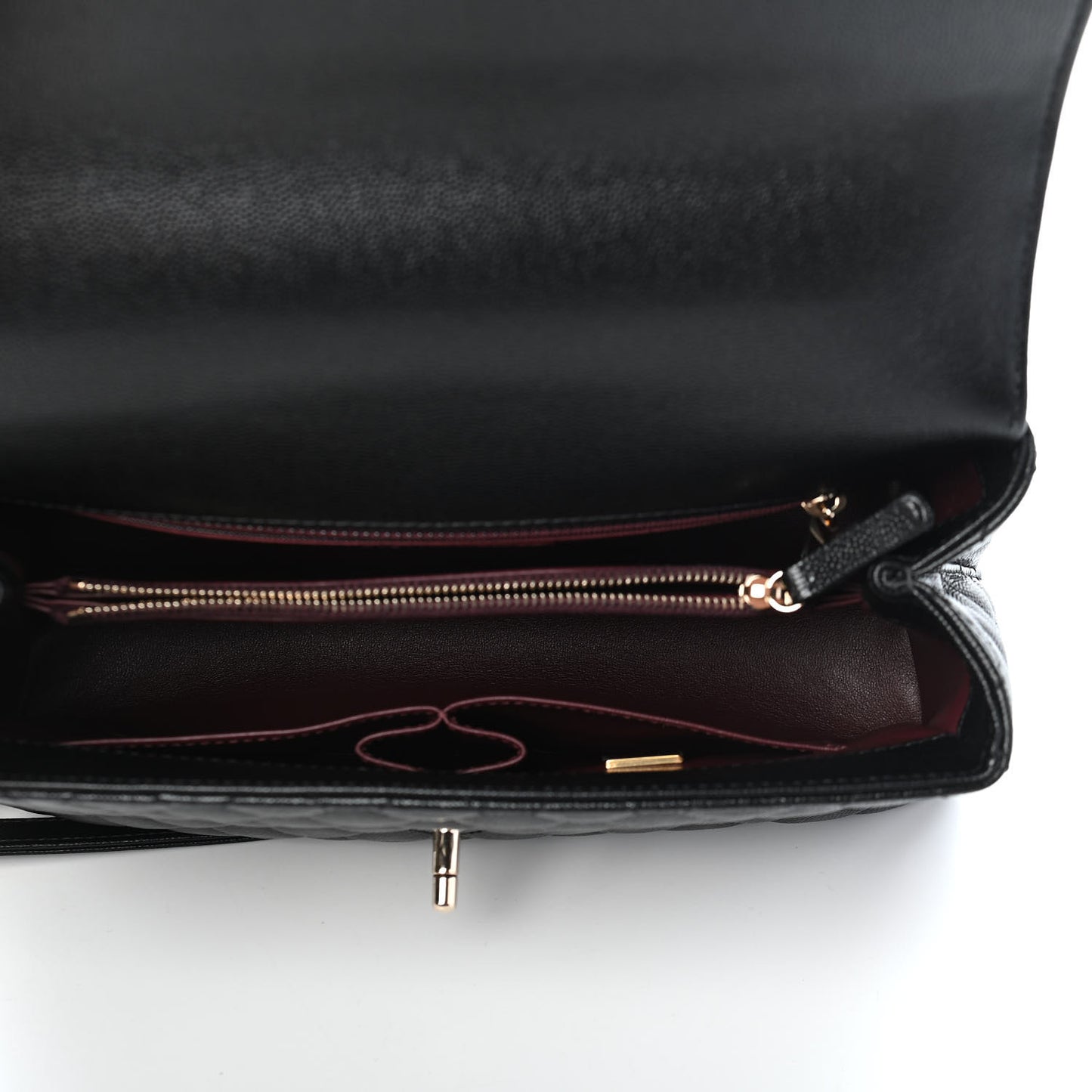 Caviar Quilted Small Coco Handle Flap Black