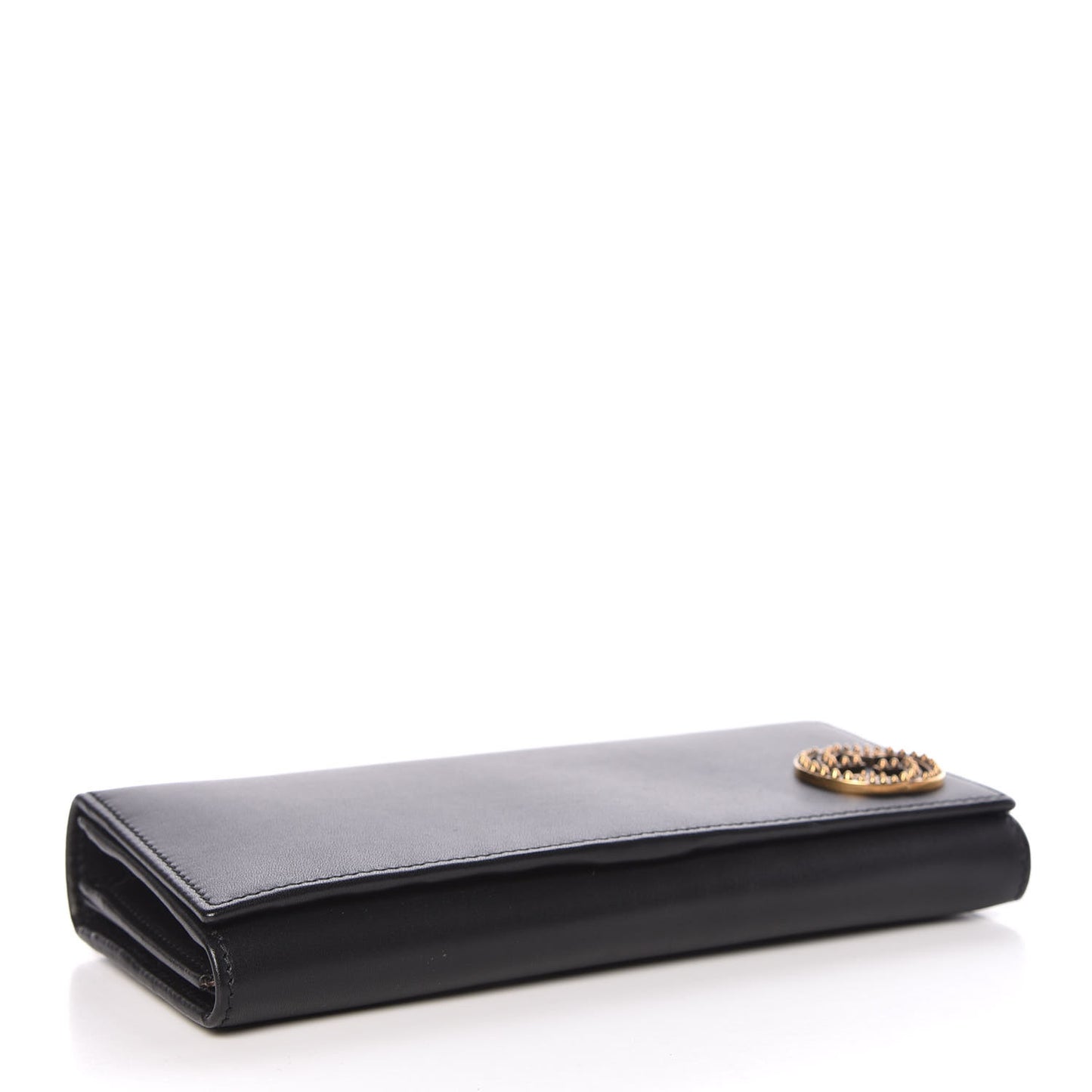 Calfskin Interlocking G Chain Wallet Black