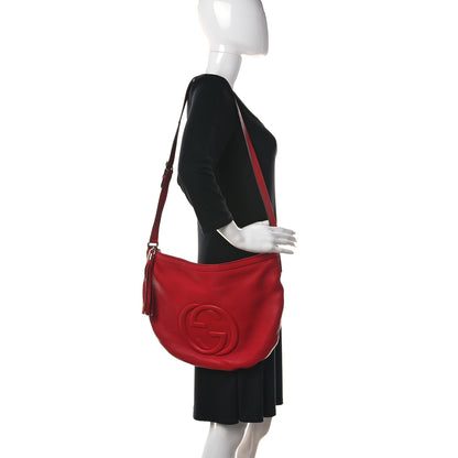 Gucci Pebbled Calfskin Medium Soho Hobo Red 2 of 20