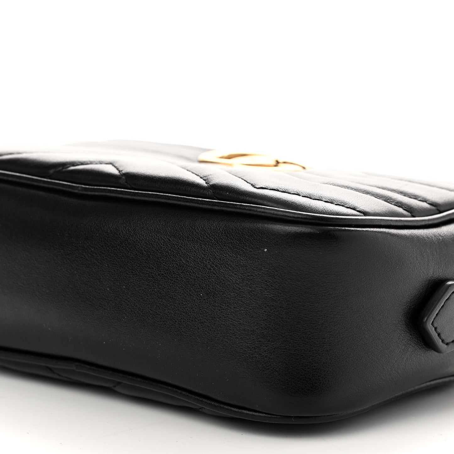 Calfskin Matelasse Mini GG Marmont Chain Shoulder Bag Black