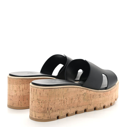 Hermes Calfskin Cork Eze 30 Sandals 41 Black 4 of 9