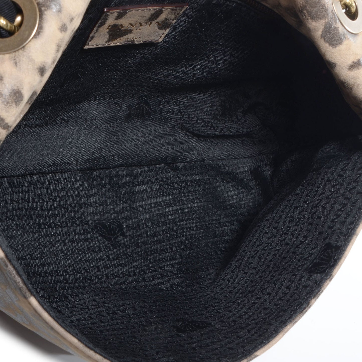 Nubuck Happy Medium Leopard Print Shoulder Bag