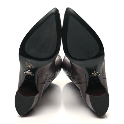 Prada Metallic Calfskin Knee High 105mm Boots 36.5 Bronze 5 of 7