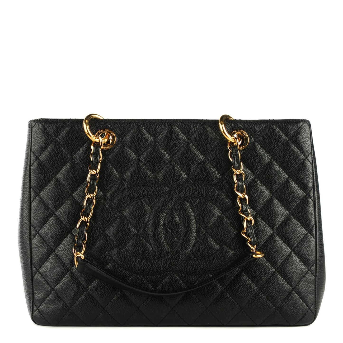 Caviar Quilted Grand Shopping Tote GST Black