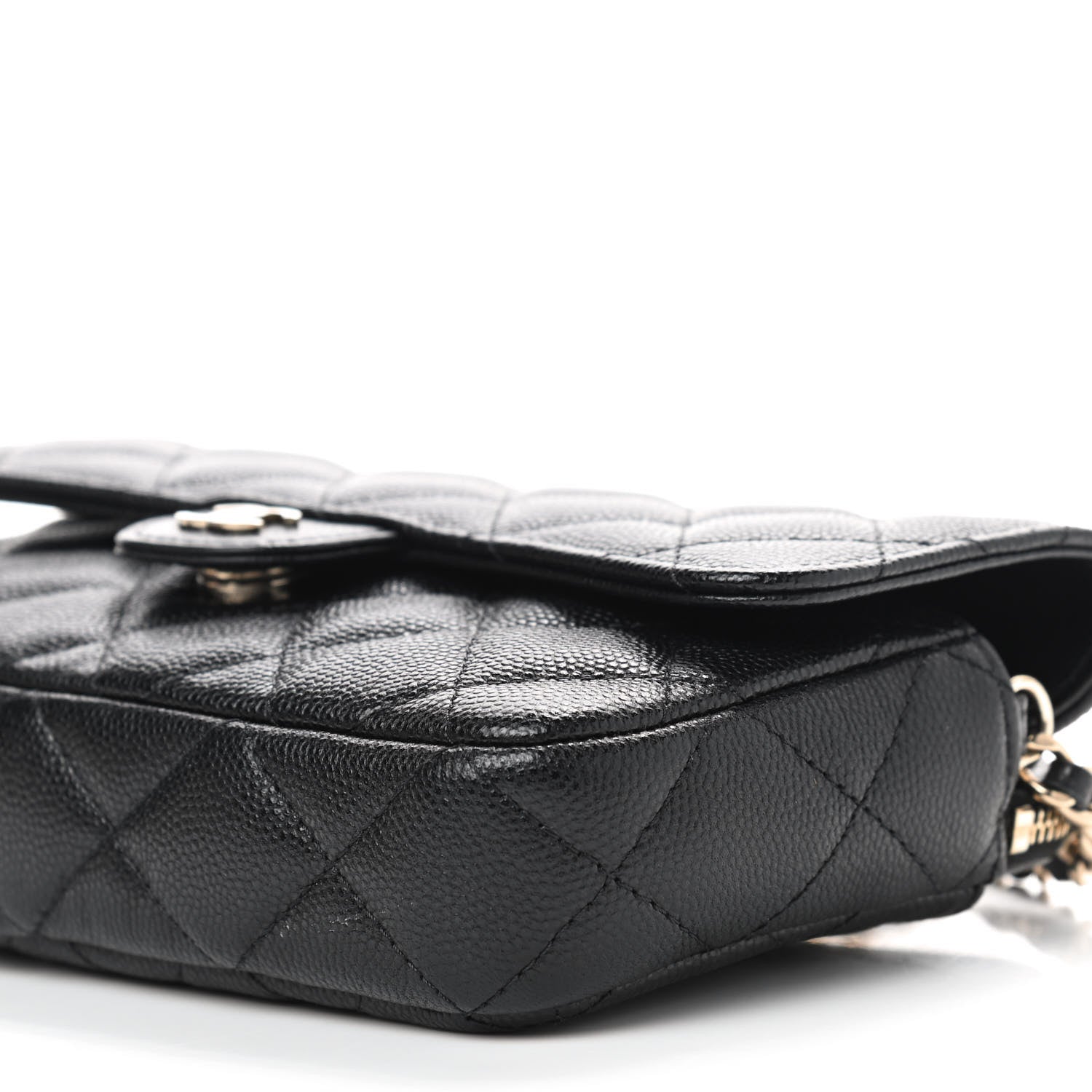Chanel Caviar Quilted Flap Phone Holder With Chain Black 8 of 8