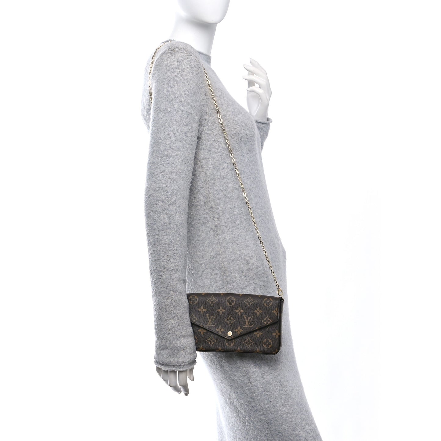 Monogram My LV World Tour Pochette Felicie Chain Wallet Black