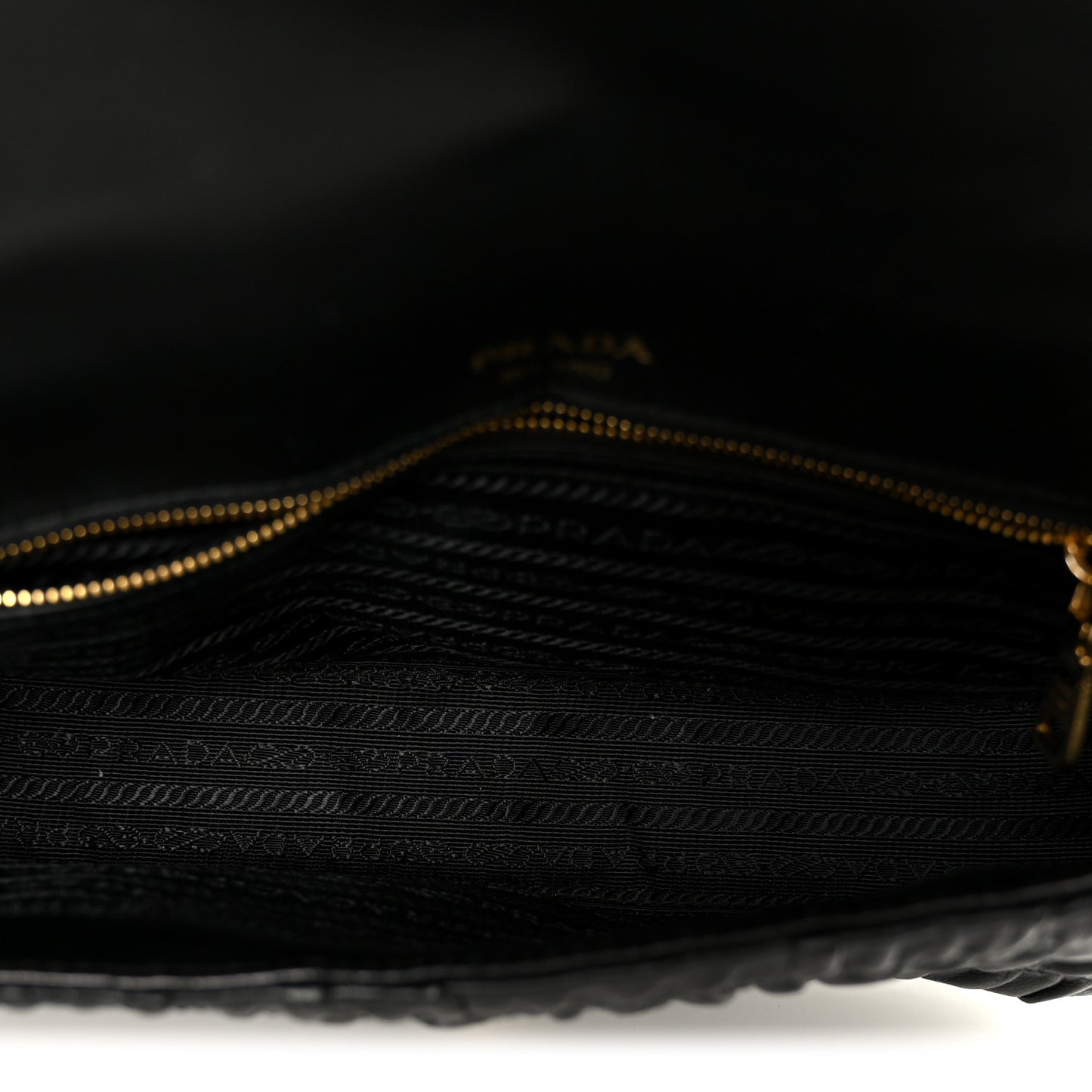 Nappa Gaufre Medium Chain Flap Shoulder Bag Black