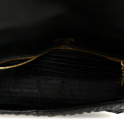 Prada Nappa Gaufre Medium Chain Flap Shoulder Bag Black 5 of 11