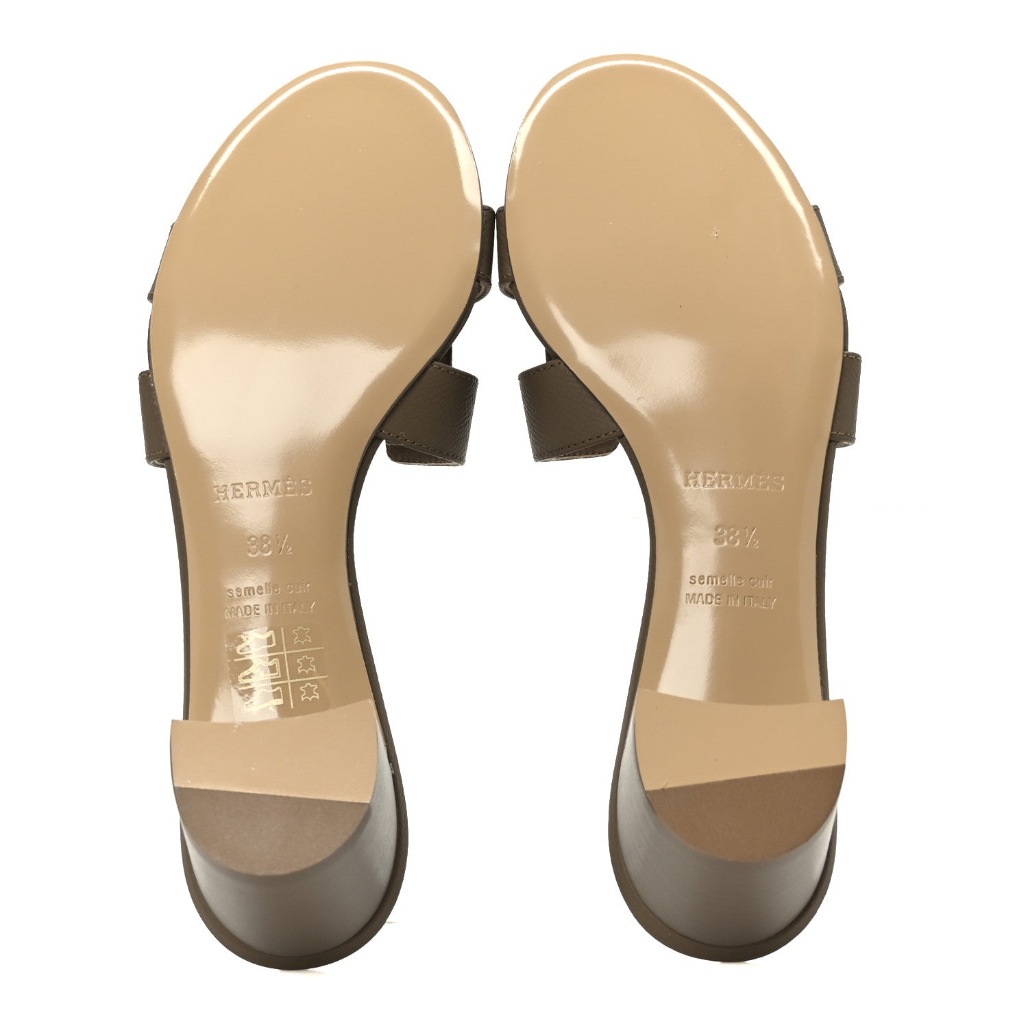Hermes Epsom Oasis Sandals 38.5 Etoupe 6 of 10