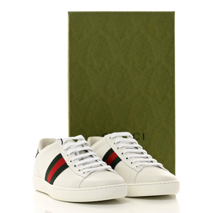 Gucci Calfskin Crocodile Web Womens Ace Sneakers 35.5 White Green 9 of 9
