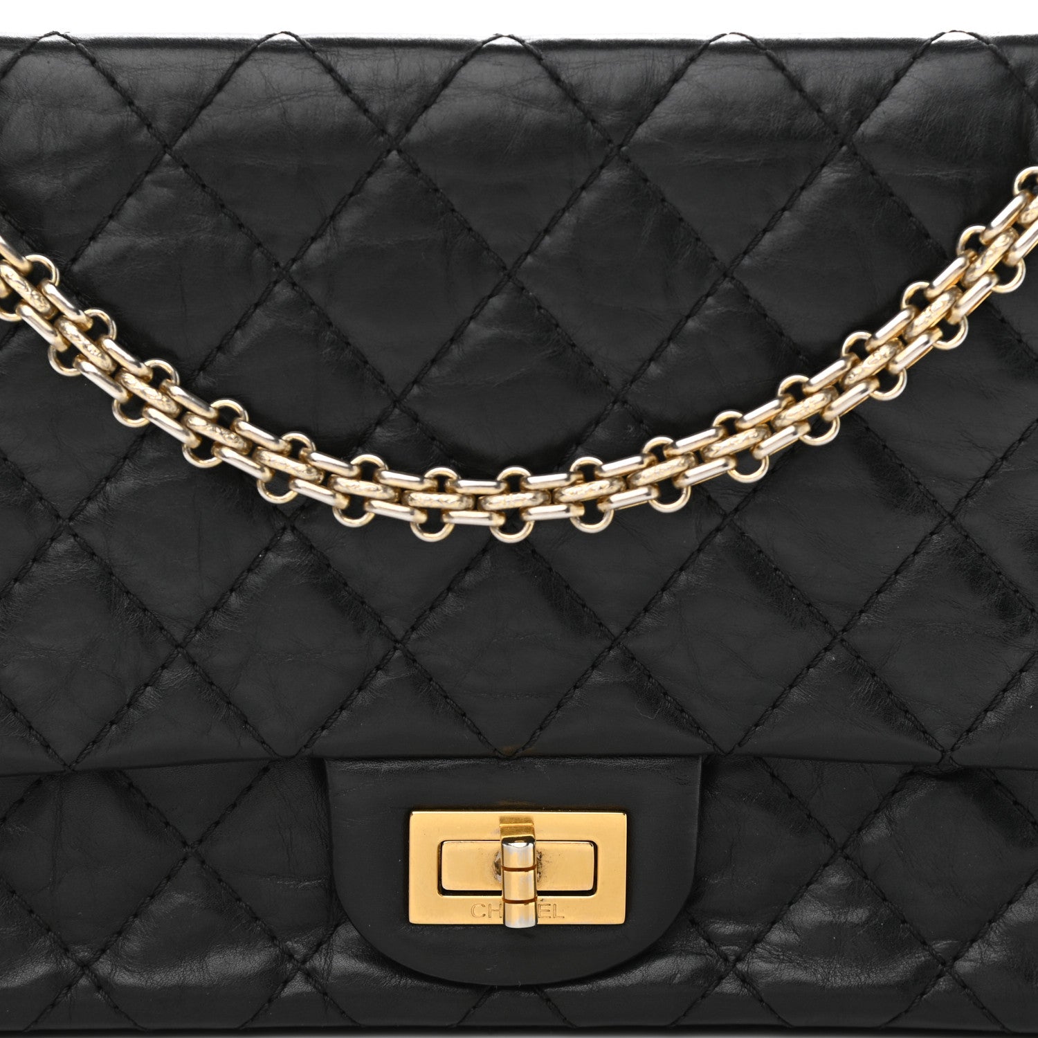 Chanel Aged Calfskin Quilted 2.55 Reissue 225 Flap Black 8 of 12