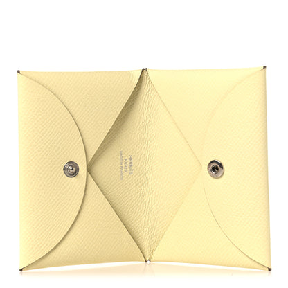 Hermes Epsom Calvi Card Case  Jaune Milton 5 of 7