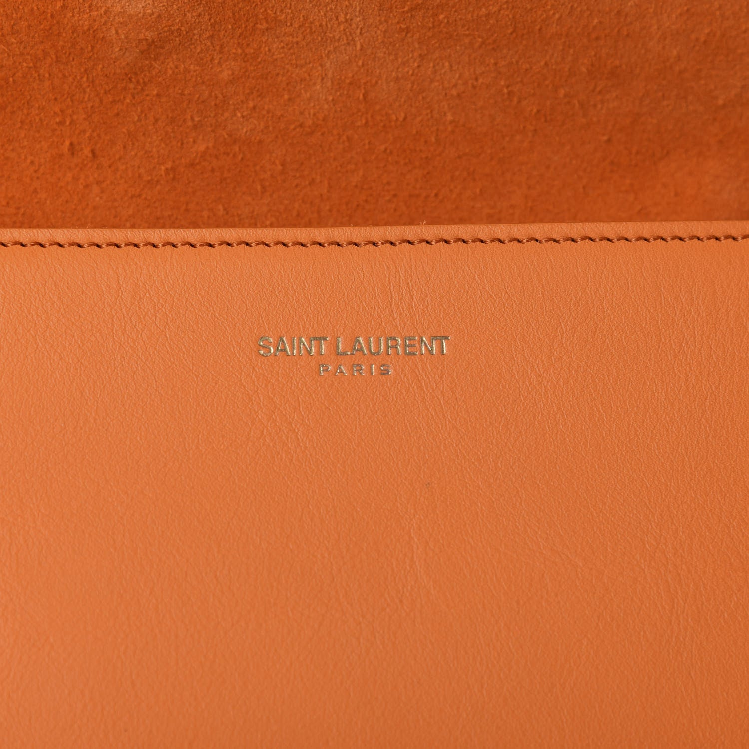 Saint Laurent Calfskin Classic Y Ligne Clutch Orange 8 of 12