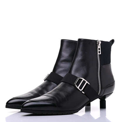 Hermes Tuscan Calfskin Technical Canvas Shocky Ankle Boots 38 Black 3 of 10