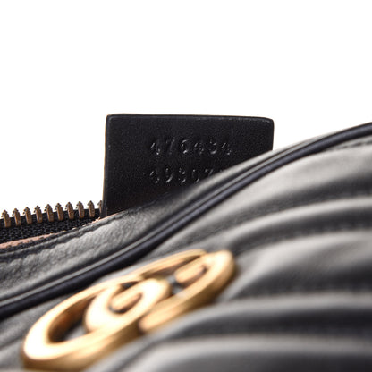 Gucci Calfskin Matelasse GG Marmont Belt Bag 85 34 Black 8 of 14