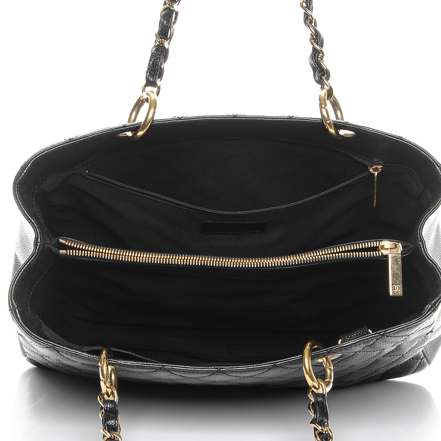 Caviar Quilted Grand Shopping Tote GST Black
