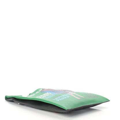 Balenciaga Grained Calfskin Winter 18 Campaign Medium Supermarket Tote Green Black 5 of 13