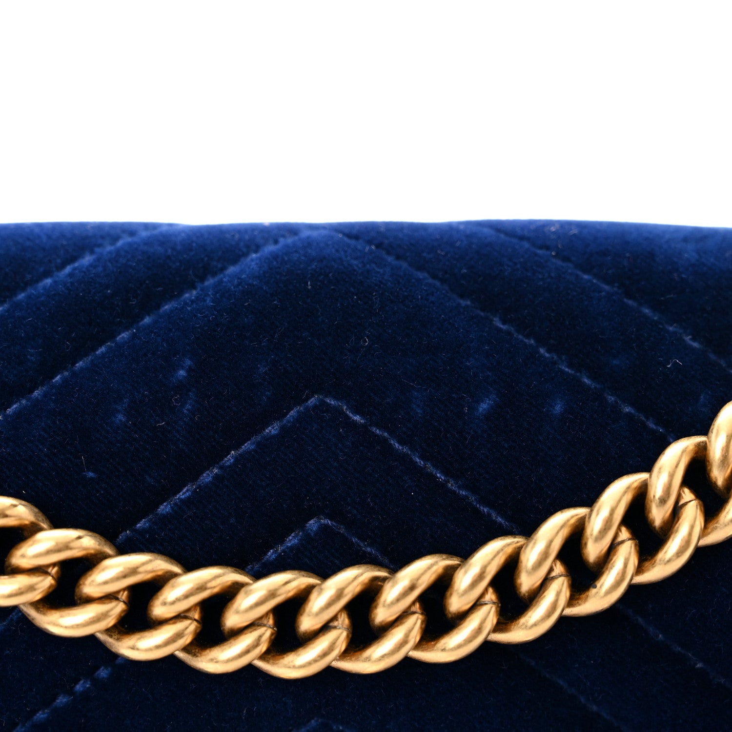 Gucci Velvet Matelasse Mini GG Marmont Shoulder Bag Cobalt Blue 11 of 11