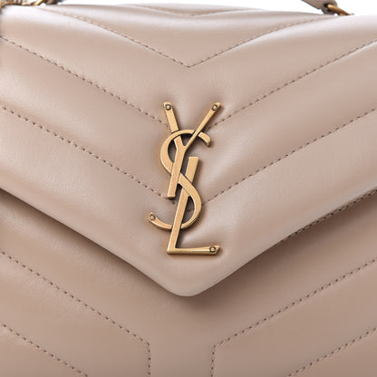 Saint Laurent Calfskin Y Quilted Monogram Small Loulou Chain Satchel Dark Beige 10 of 10