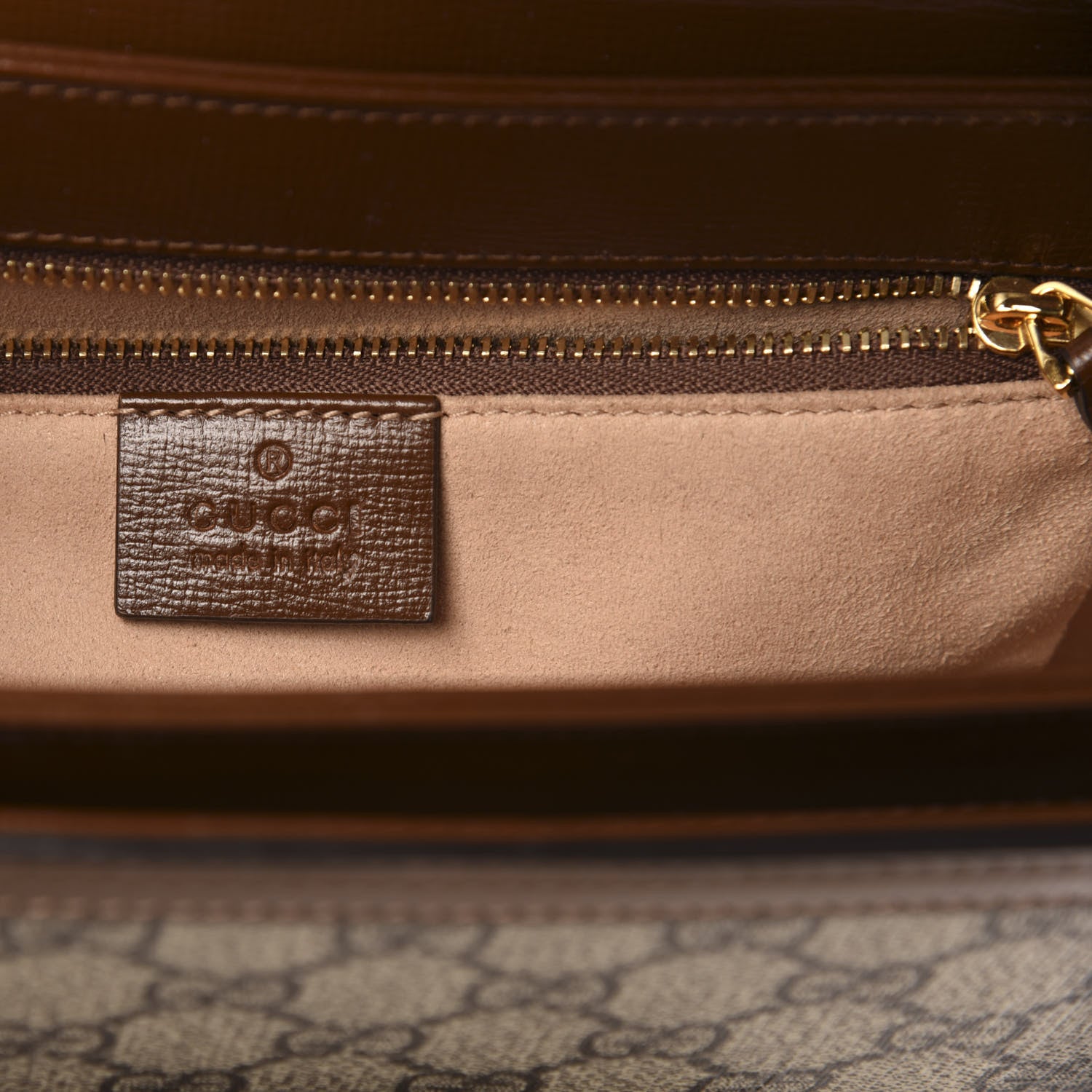 Gucci GG Supreme Monogram Horsebit 1955 Shoulder Bag Beige Brown Sugar 6 of 13