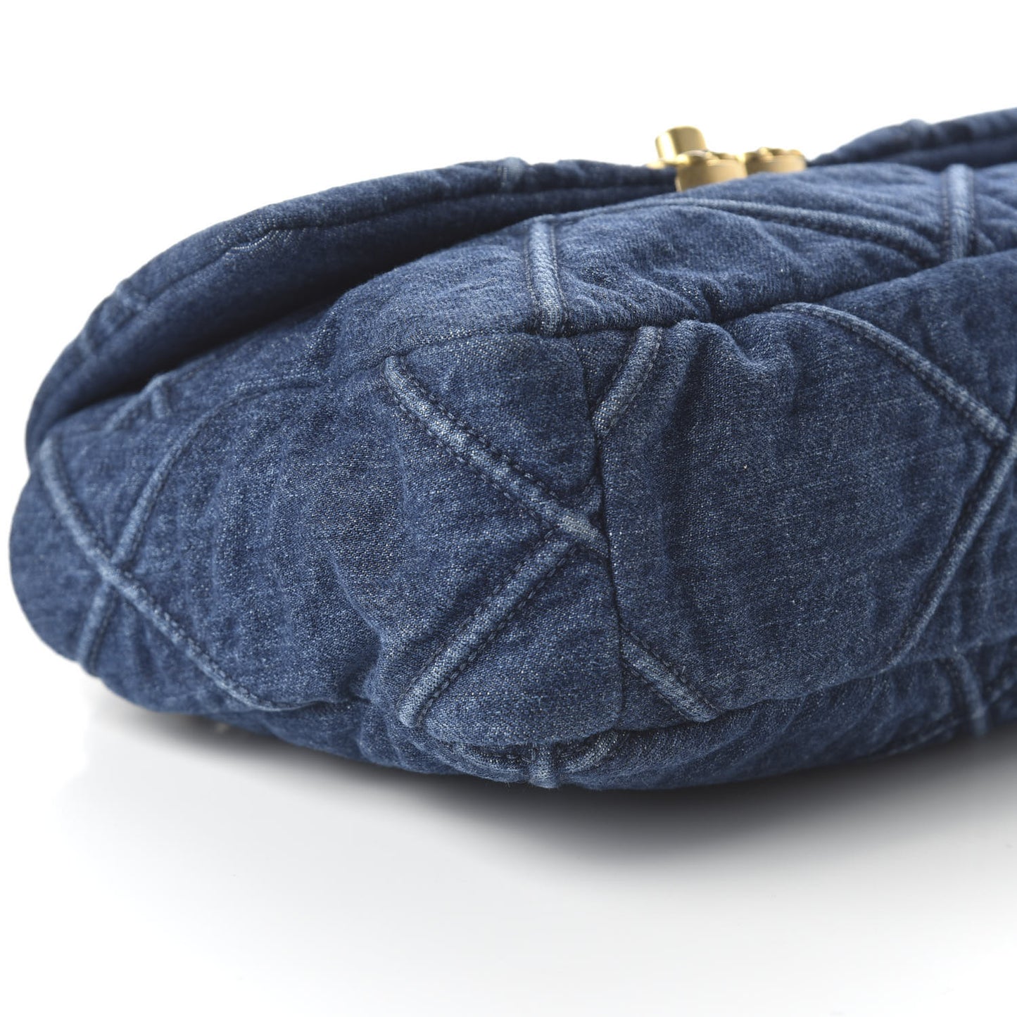 Denim Quilted Medium 19 Flap Blue