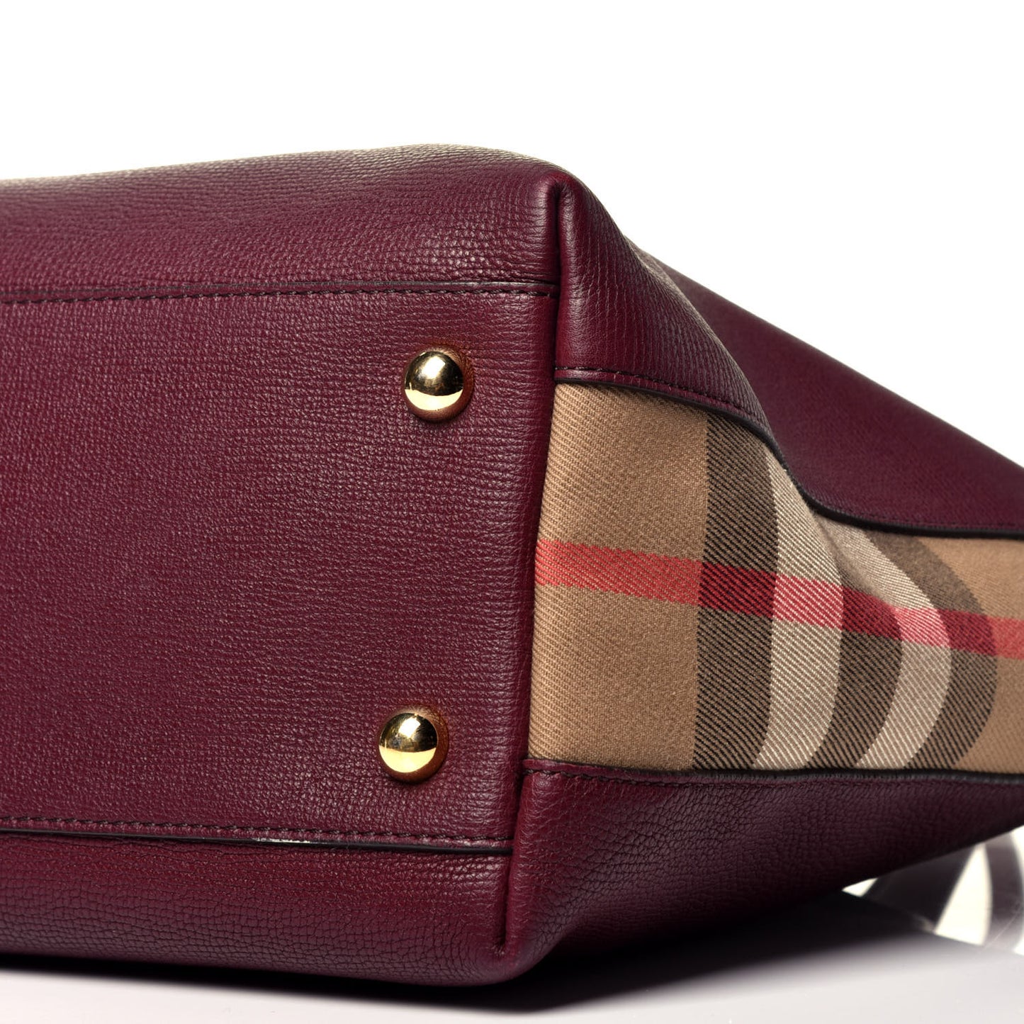 Derby Calfskin House Check Medium Welburn Tote Mahogany Red