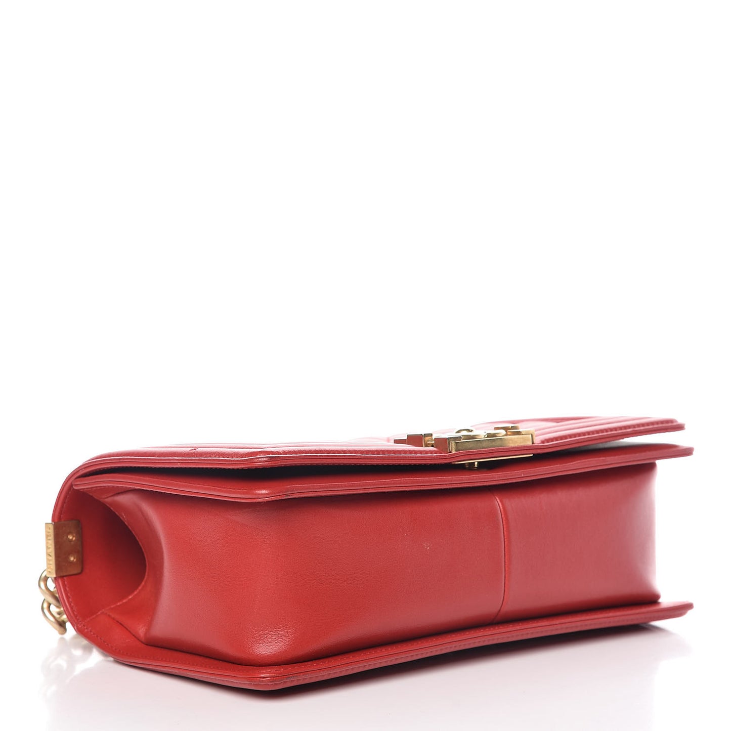 Lambskin Quilted Medium Boy Flap Red