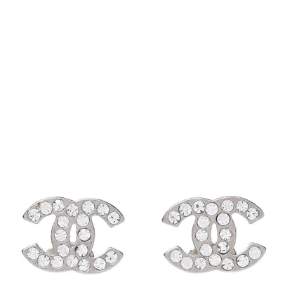 Chanel Crystal Mini Timeless CC Earrings Silver 1 of 5