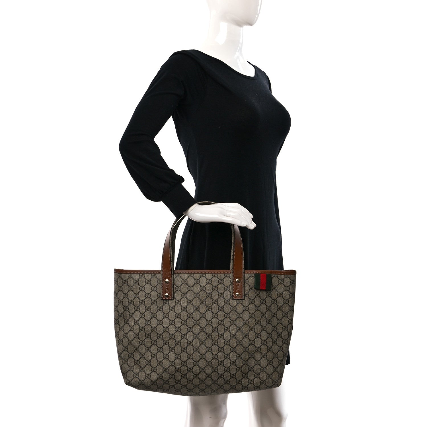 Gucci GG Plus Monogram Medium Signature Web Loop Tote Light Brown 2 of 9