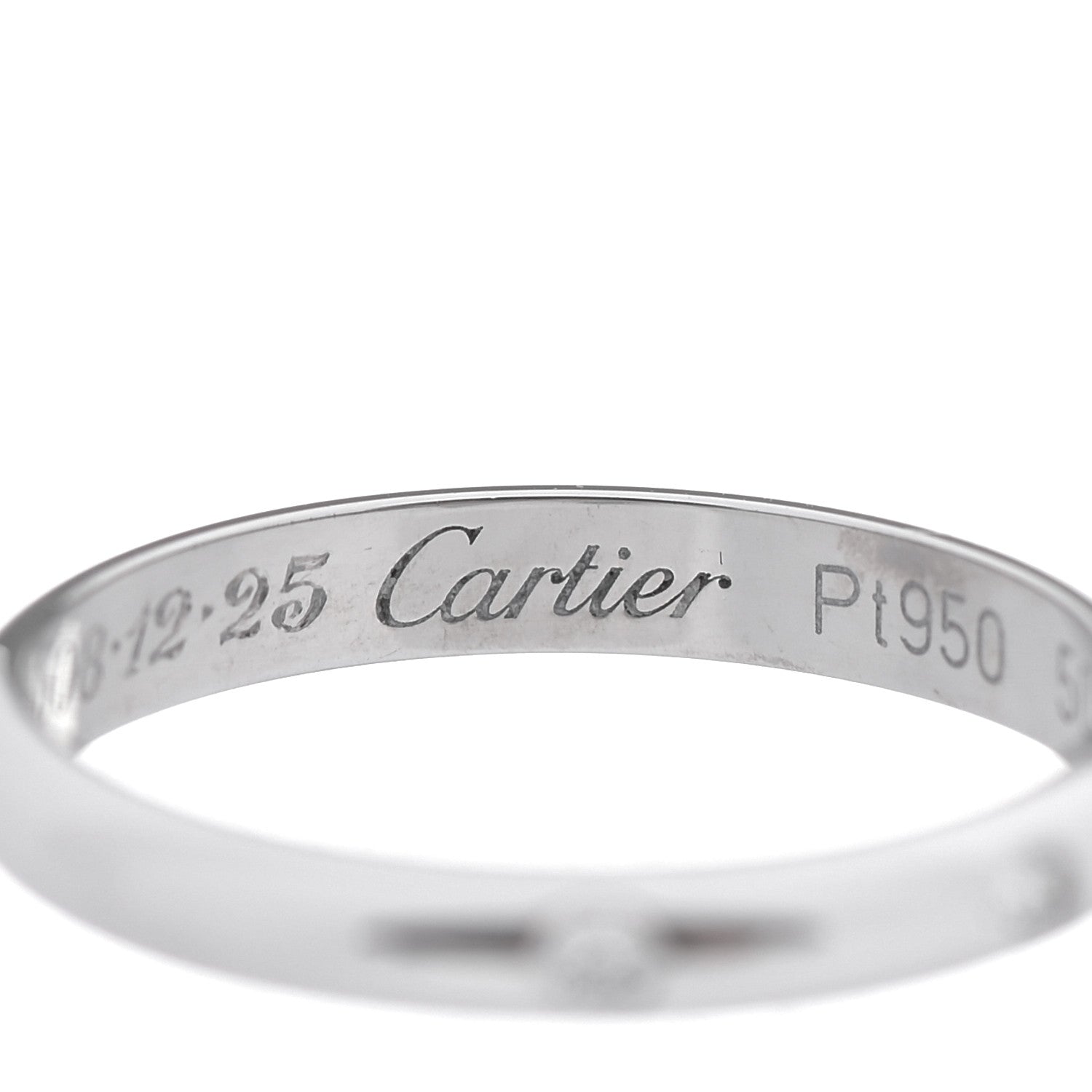 Cartier Platinum 3 Diamond 2.6mm 1895 Wedding Band Ring 50 5.25 4 of 8