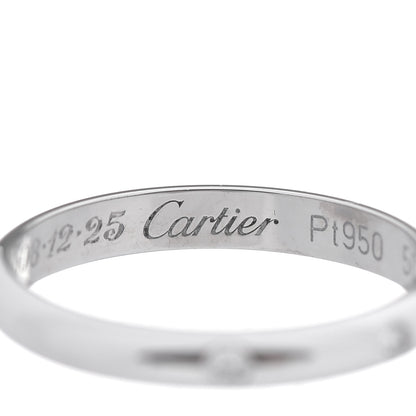 Cartier Platinum 3 Diamond 2.6mm 1895 Wedding Band Ring 50 5.25 4 of 8