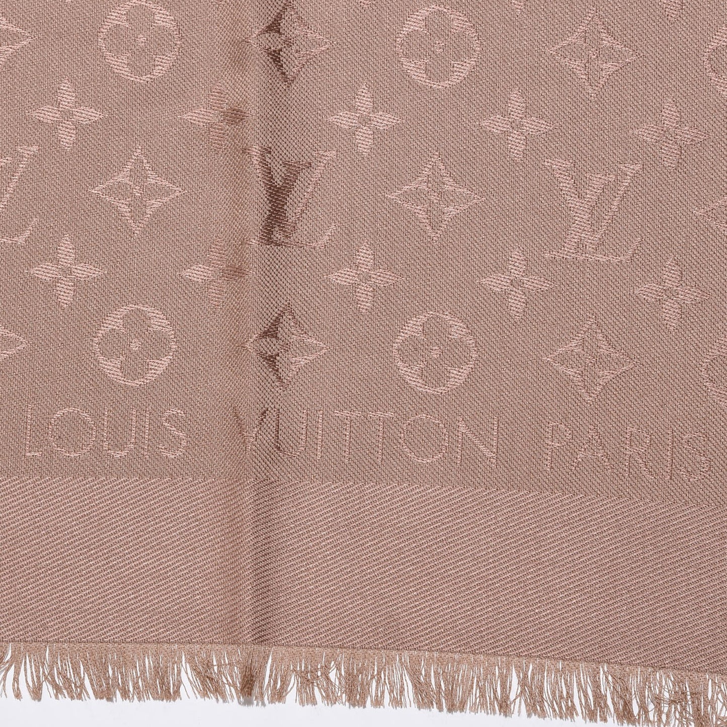 Silk Wool Monogram Shawl Dune