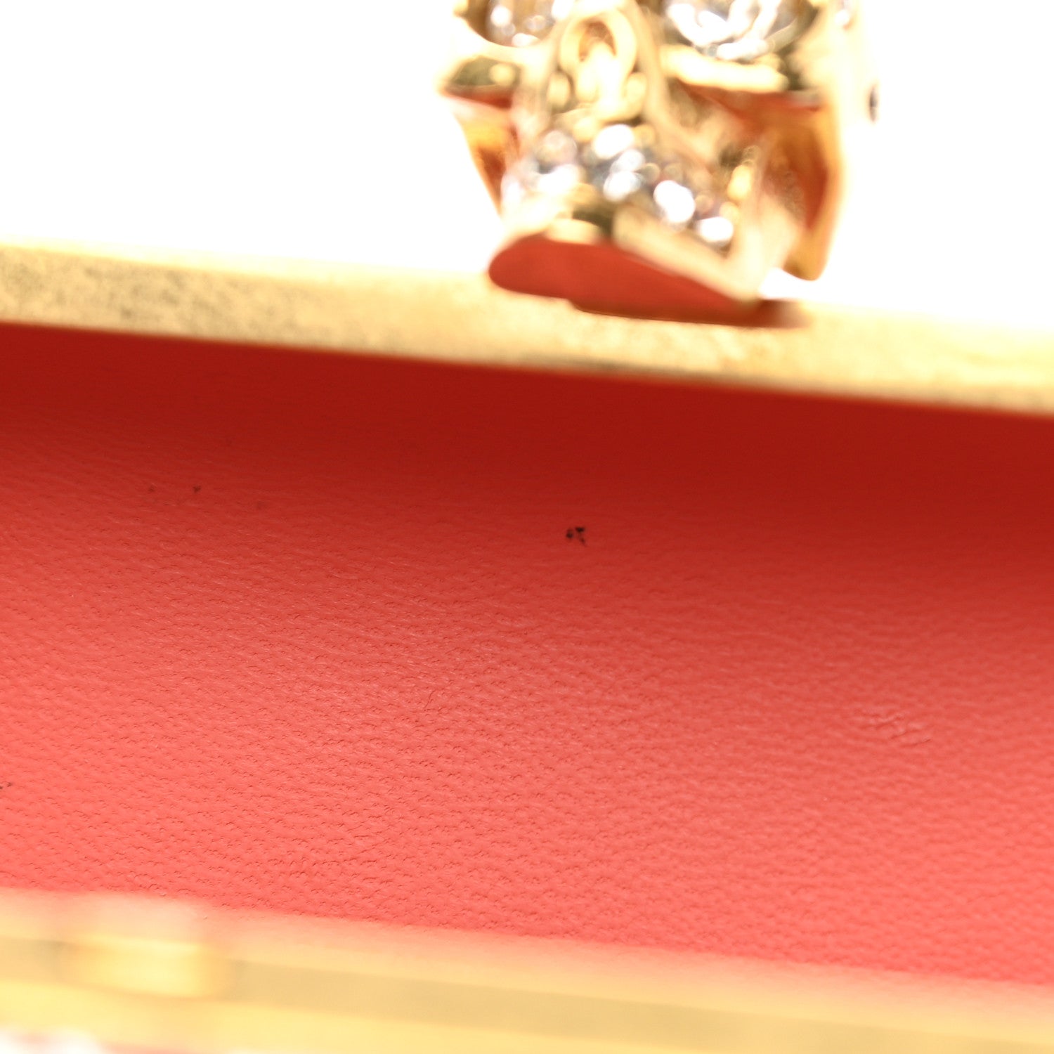 Alexander McQueen Sequin Skull Box Clutch White Pink 8 of 8