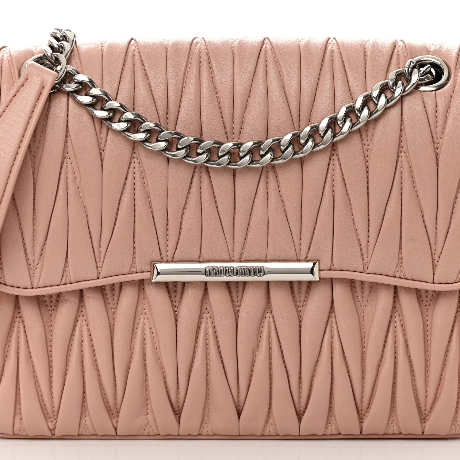 Miu Miu Nappa Matelasse Chain Flap Shoulder Bag Orchidea 9 of 19
