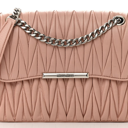 Miu Miu Nappa Matelasse Chain Flap Shoulder Bag Orchidea 9 of 19