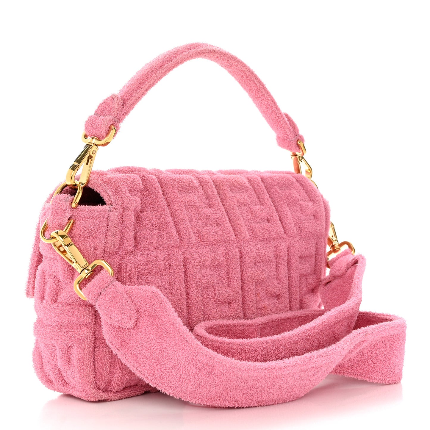 Terry Cloth Vitello Century Matte FF 1974 Embossed Baguette Lollypop