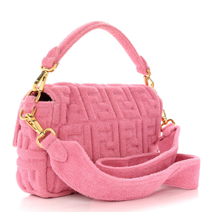 Fendi Terry Cloth Vitello Century Matte FF 1974 Embossed Baguette Lollypop 3 of 10
