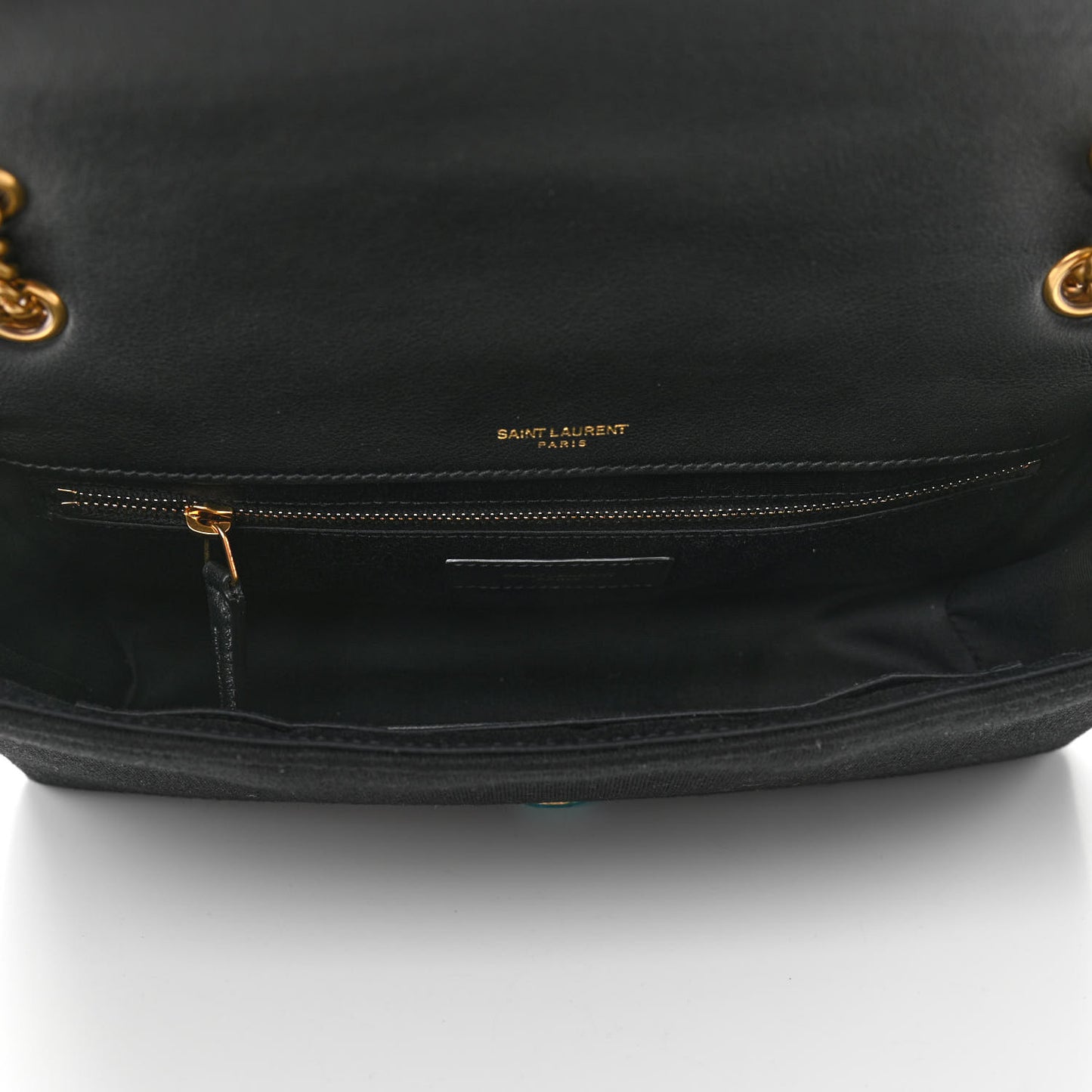 Cotton Embroidered Rive Gauche Noe Chain Bag Black Beige